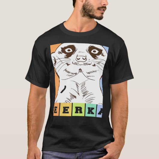 Retro Meerkat Geweldige Design Pres T-shirt (Voorkant)