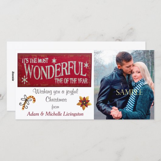 Retro Meest Prachtige Kerst Feestdagenkaart (Voorkant / Achterkant)