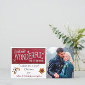 Retro Meest Prachtige Kerst Feestdagenkaart (Staand voorkant)