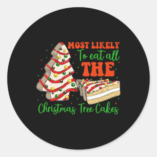 Retro Meest Waarschijnlijk Alle Kerstboom Ca's Op Ronde Sticker
