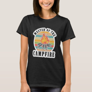 Retro Meester van het Kampvuur Camping T-shirt