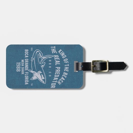 Retro  Mega Shark Florida Poster Bagagelabel (Voorkant horizontaal)