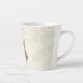 Retro Meisje Angel Christmas Holly Latte Mok (Rechts)