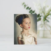 retro meisje briefkaart (Staand voorkant)