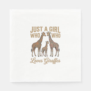 Retro Meisje Dat Giraffen T-Shirt Ontwerp Heeft_1 Servet
