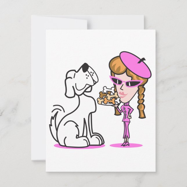 retro meisje en huisdier hond (Voorkant)