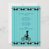 Retro Meisje Fietser Silhouette Party Kaart (Achterkant)