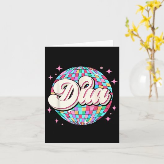 Retro Meisje Groovy Dua Voornaam D T-shirt 80, 90' Kaart (Gele Bloem)