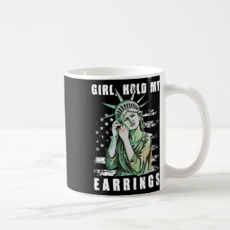 Retro Meisje Houd Mijn Oorbellen Anti-Trump Politi Koffiemok