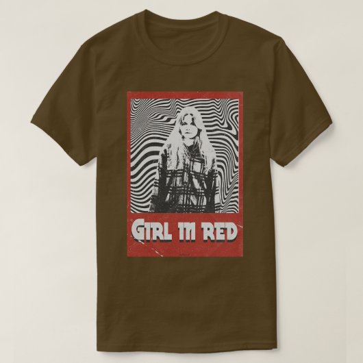 Retro Meisje in het rood T-shirt (Design voorkant)