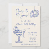 Retro Meisje in Marg Verjaardagsfeestuitnodiging Kaart (Voorkant)