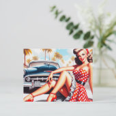 Retro Meisje Klassieke Pin Up Briefkaart (Staand voorkant)