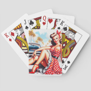 Retro Meisje Klassieke Pin Up Pokerkaarten