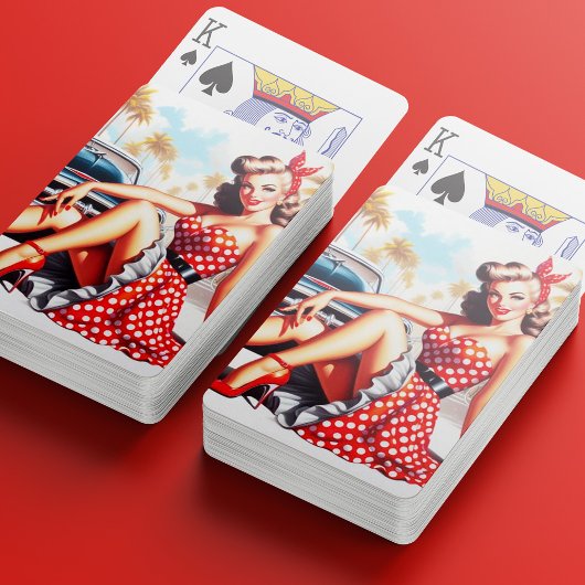 Retro Meisje Klassieke Pin Up Pokerkaarten