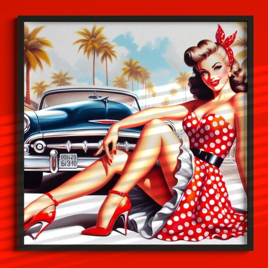 Retro Meisje Klassieke Pin Up Poster