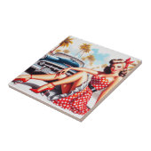 Retro Meisje Klassieke Pin Up Tegeltje (Zijkant)