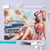 Retro Meisje Klassieke Pin Up Tissuepapier (Craft)