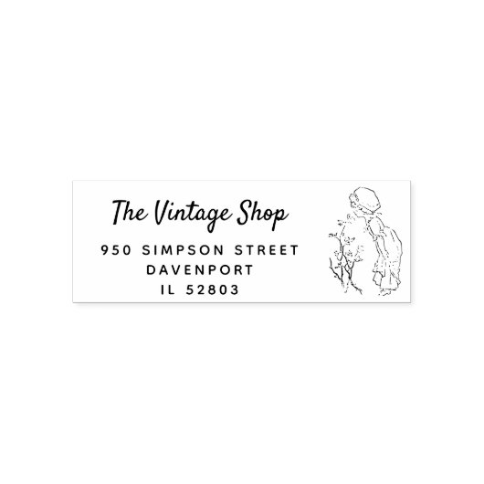 Retro Meisje  Kleding Winkel Retouradres Zelfinktende Stempel (Design)