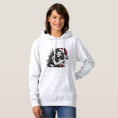 Retro Meisje Knuffelen De Kerstboom Hoodie (Voorkant volledig)