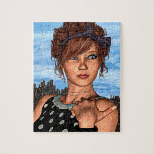 Retro Meisje Legpuzzel
