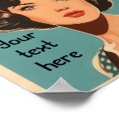 Retro meisje met aangepaste tekst poster (Hoek)