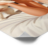 Retro Meisje met Maltese Hond 50's Pin-up Art Poster (Hoek)