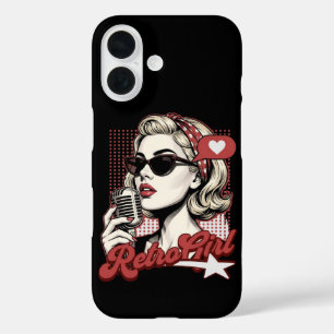 Retro Meisje Pop Art Zangeres iPhone 16 Hoesje