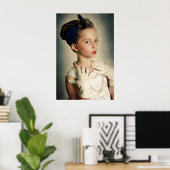  retro meisje poster (Thuiskantoor)