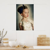  retro meisje poster (Keuken)