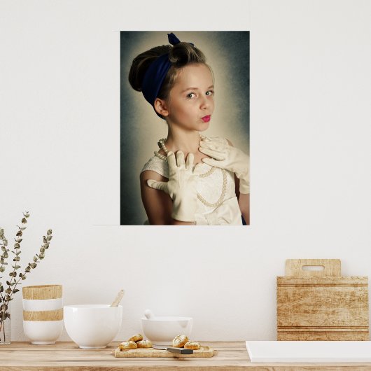 retro meisje poster (Keuken)