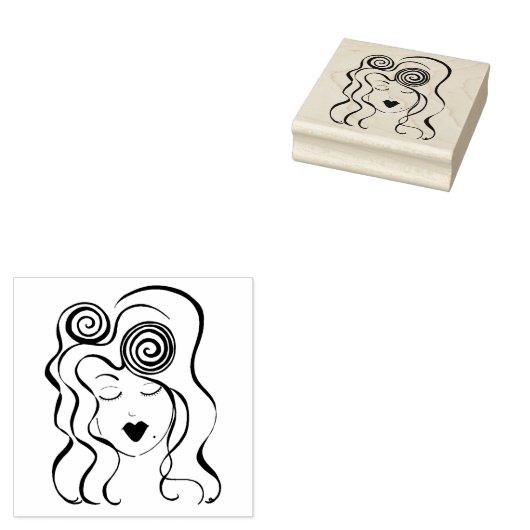 Retro meisje stempel (Gestempeld)