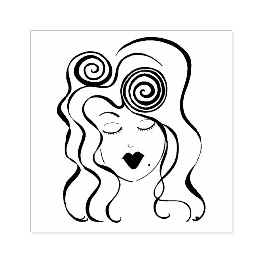 Retro meisje stempel (Afrduk)