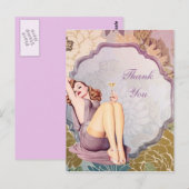 retro meisje Vrijgezellenfeest Tea Party dank u Briefkaart (Voorkant / Achterkant)