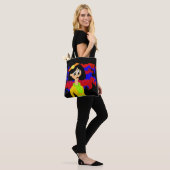 Retro Meisje Zwarte Tote Tas (Op model)