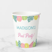 Retro Meisje Zwembad Party Banner Papieren Bekers (Achterkant)