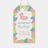 Retro Meisje Zwembad Party Cadeaulabel (Voorkant)