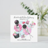 Retro Meisjes Bachelorette Strand Weekend Kaart (Staand voorkant)
