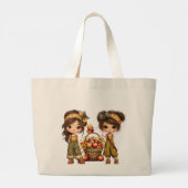 Retro Meisjes Grote Tote Bag (Achterkant)