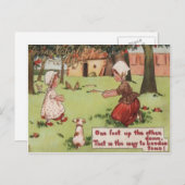  Retro Meisjes & Hond Valentijn Kaart (Voorkant / Achterkant)