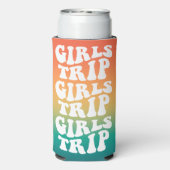 Retro Meisjes Reis Beste Vrienden Aangepast Seltzer Blikjeskoeler (Seltzer Achterkant)