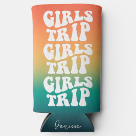 Retro Meisjes Reis Beste Vrienden Aangepast Seltzer Blikjeskoeler