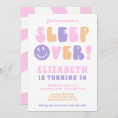 Retro Meisjes Slaap Feestje Kaart (Voorkant / Achterkant)