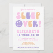 Retro Meisjes Slaap Over Party Kaart (Voorkant)