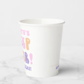 Retro Meisjes Slaap Over Party Papieren Bekers (Links)