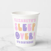 Retro Meisjes Slaap Over Party Papieren Bekers (Voorkant)