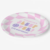 Retro Meisjes Slaap Over Party Papieren Bordje (Gekanteld)