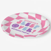 Retro Meisjes Slaap Over Party Papieren Bordje (Gekanteld)