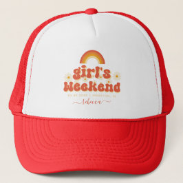 Retro Meisjes Weekend Aangepaste Naam Verloofde Fe Trucker Pet