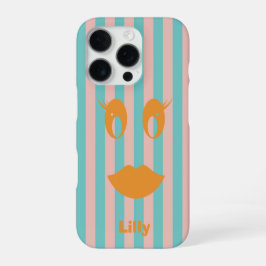 Retro Meisjesachtig Smiley Gezicht iPhone 16 Pro Hoesje