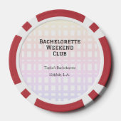 RETRO MEISJESUITGAANSWEEKEND CLUB ROZE ORANJE DATU POKER CHIPS (Achterkant)